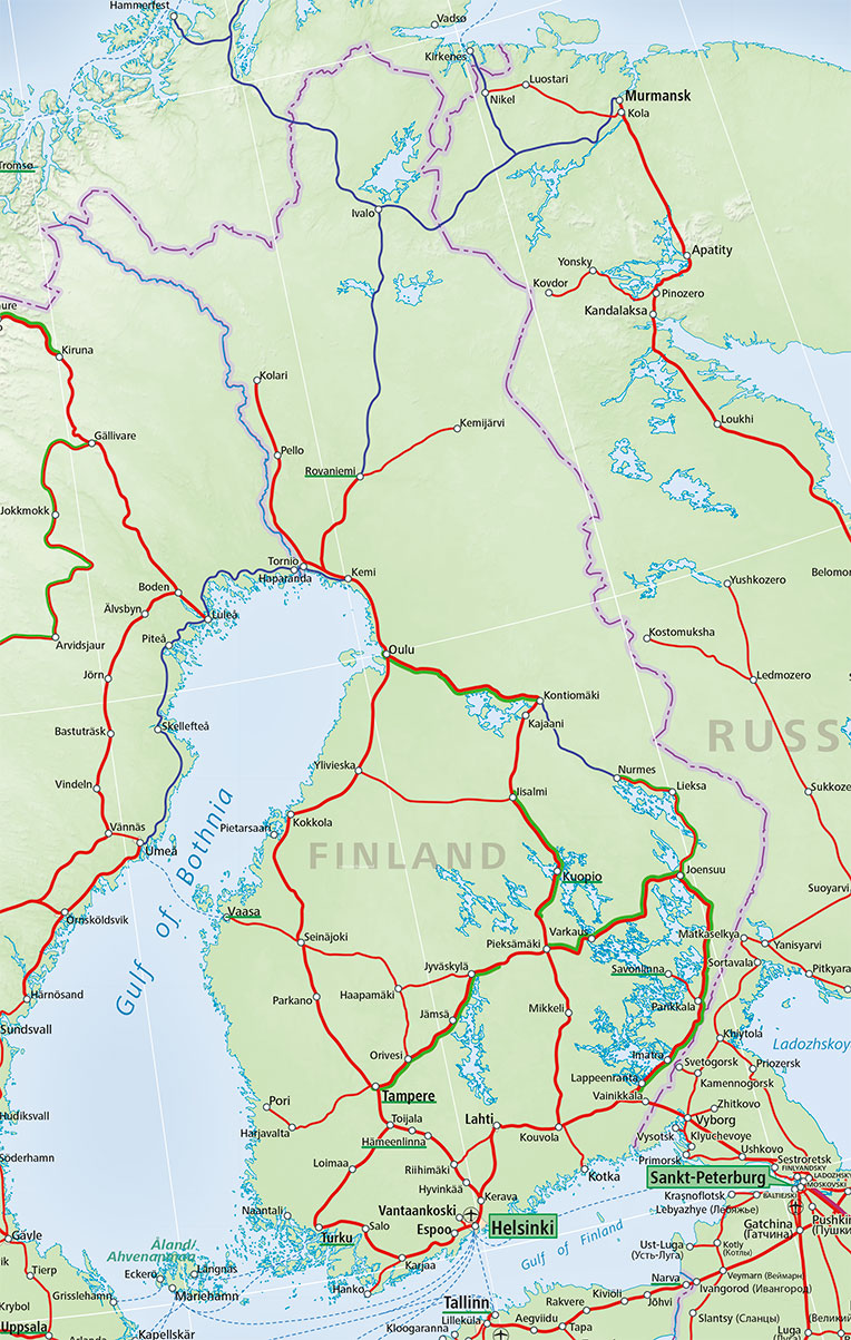 Finland train map