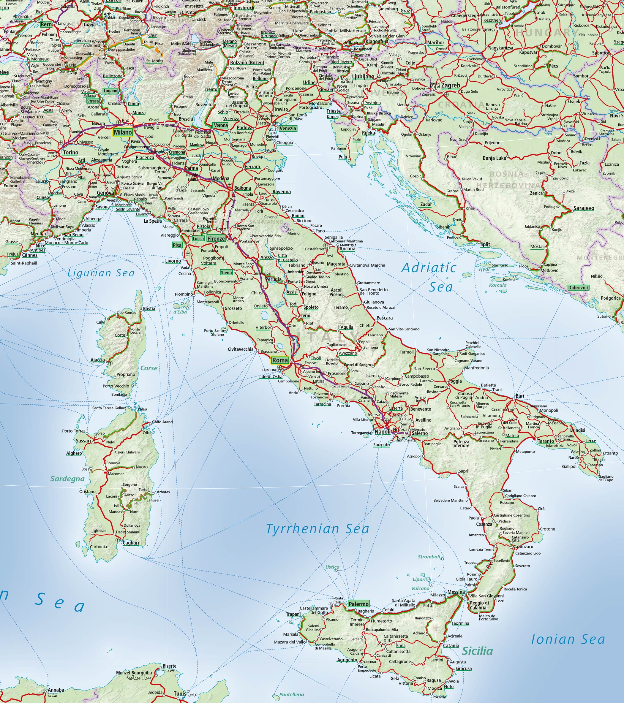 Italy train map