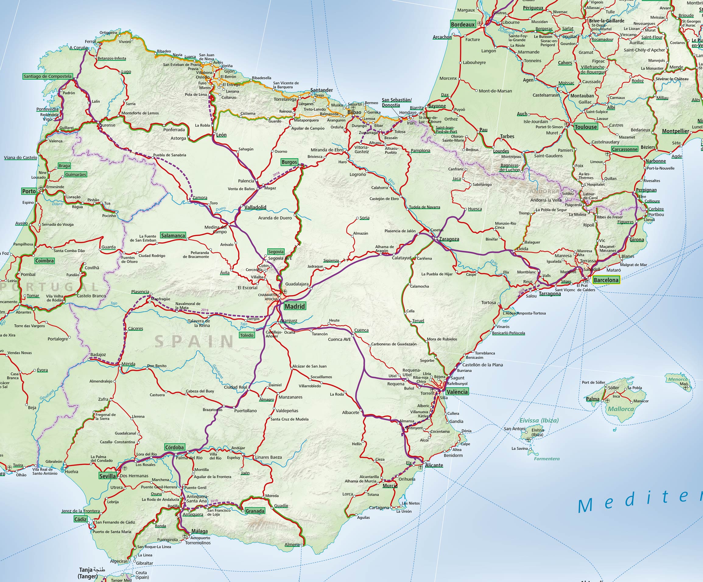 can you travel around spain by train