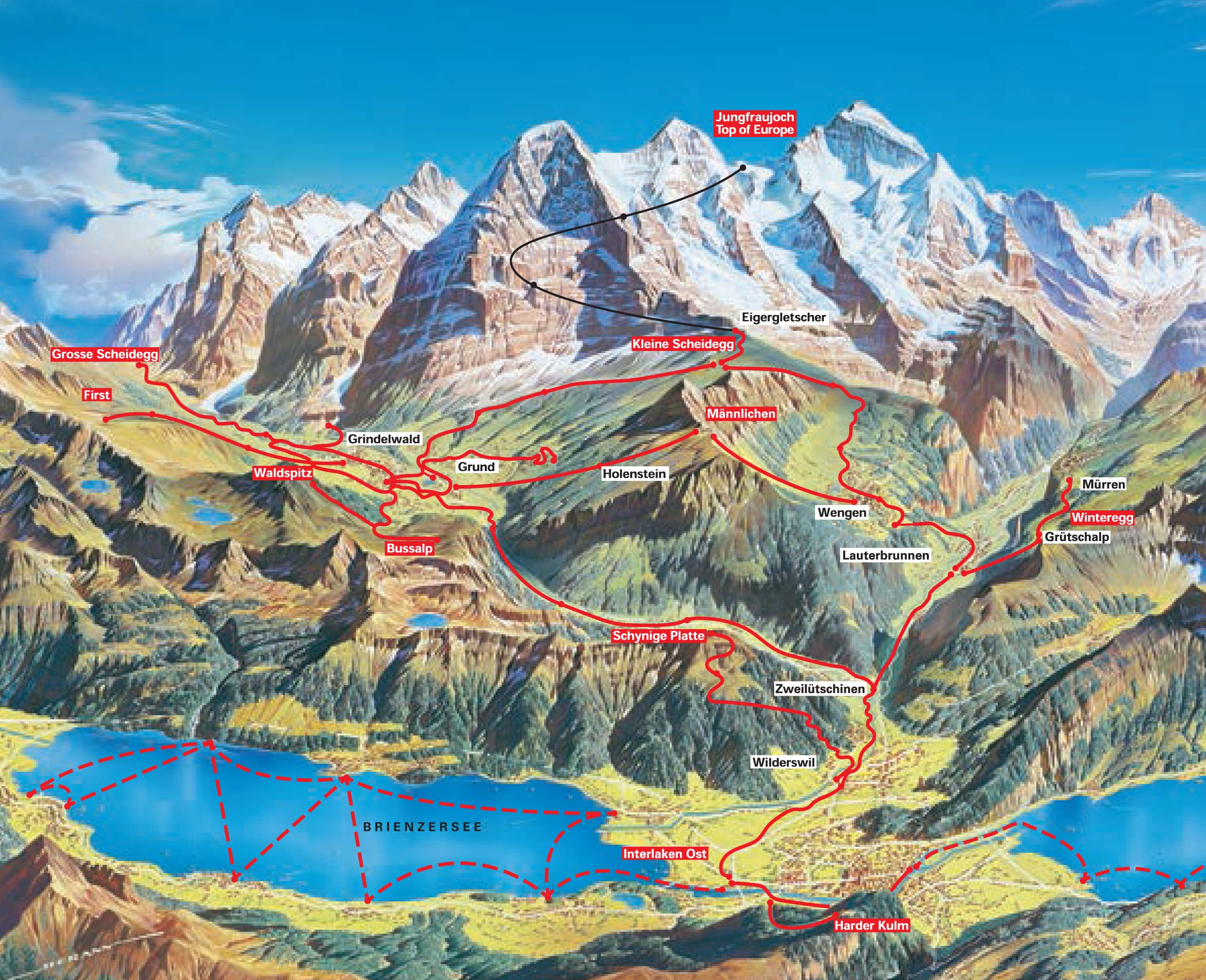 jungfrau travel pass map